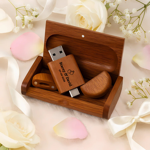 Wooden personalised usb - personalised,